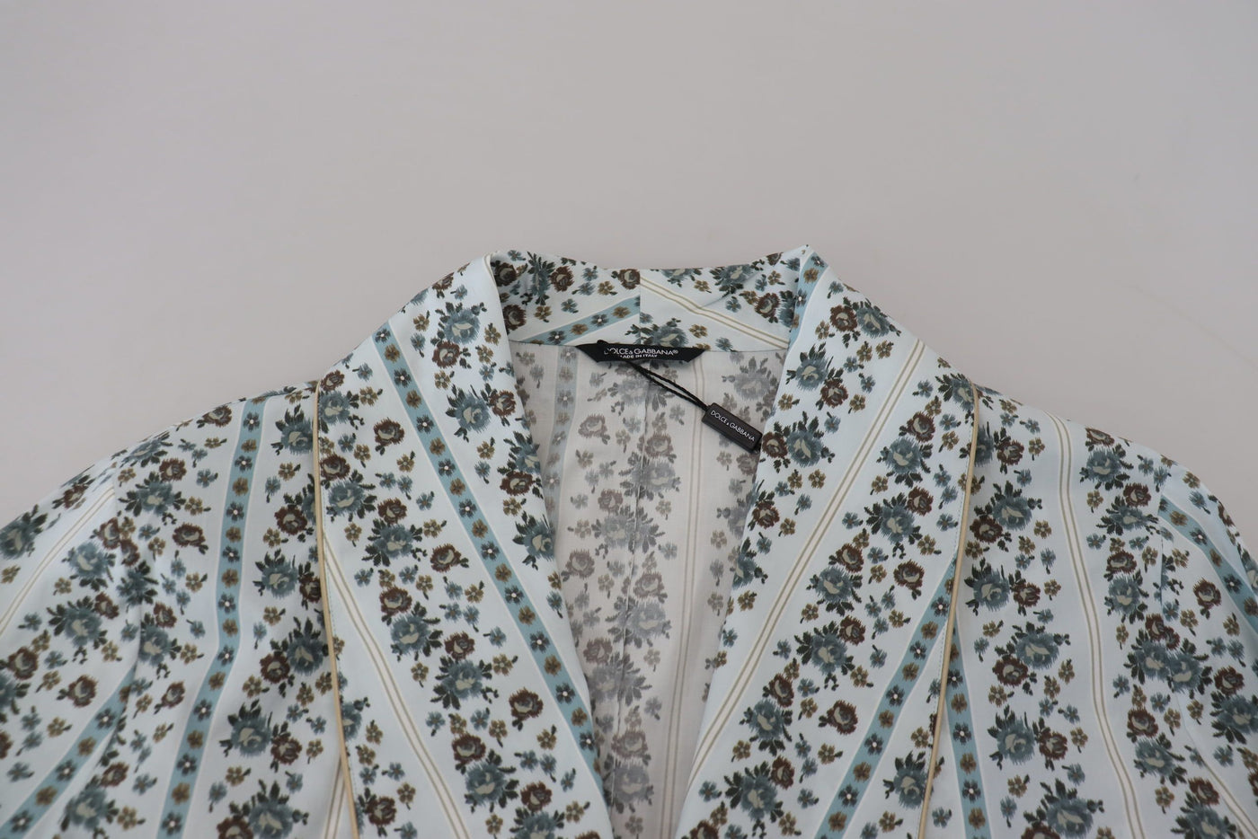 Dolce &amp; Gabbana blauwe katoenen jas met bloemenprint