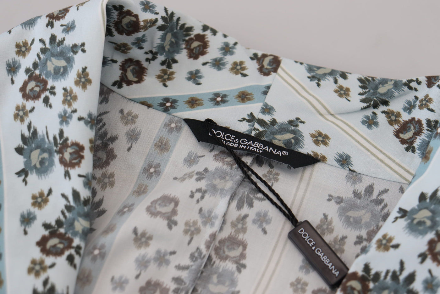 Dolce &amp; Gabbana blauwe katoenen jas met bloemenprint