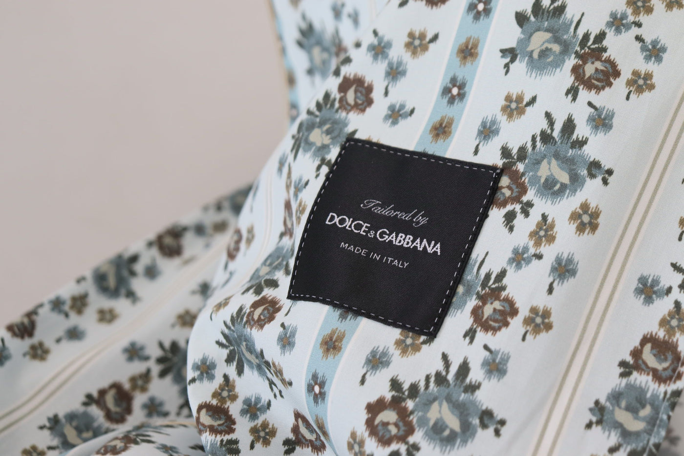 Dolce &amp; Gabbana blauwe katoenen jas met bloemenprint