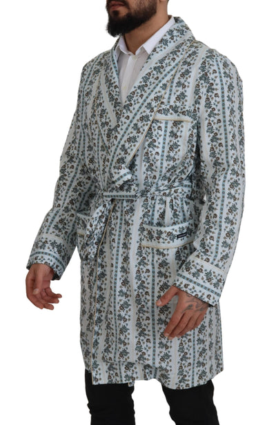 Dolce &amp; Gabbana blauwe katoenen jas met bloemenprint
