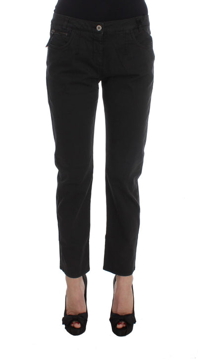 Costume National Zwarte Katoenen Capri Cropped Denim Jeans