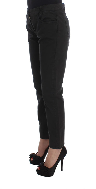 Costume National Zwarte Katoenen Capri Cropped Denim Jeans