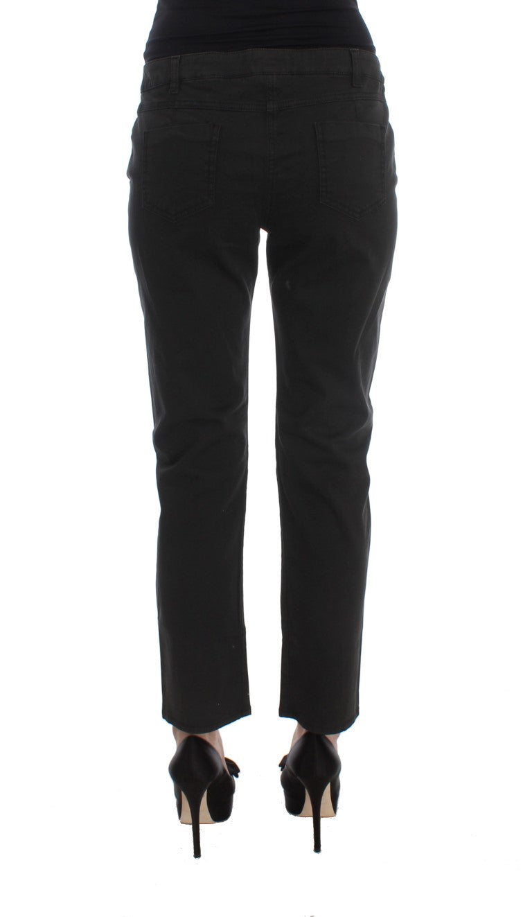 Costume National Zwarte Katoenen Capri Cropped Denim Jeans