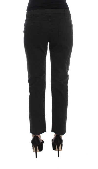 Costume National Zwarte Katoenen Capri Cropped Denim Jeans
