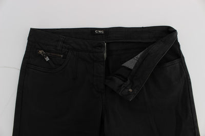 Costume National Zwarte Katoenen Capri Cropped Denim Jeans