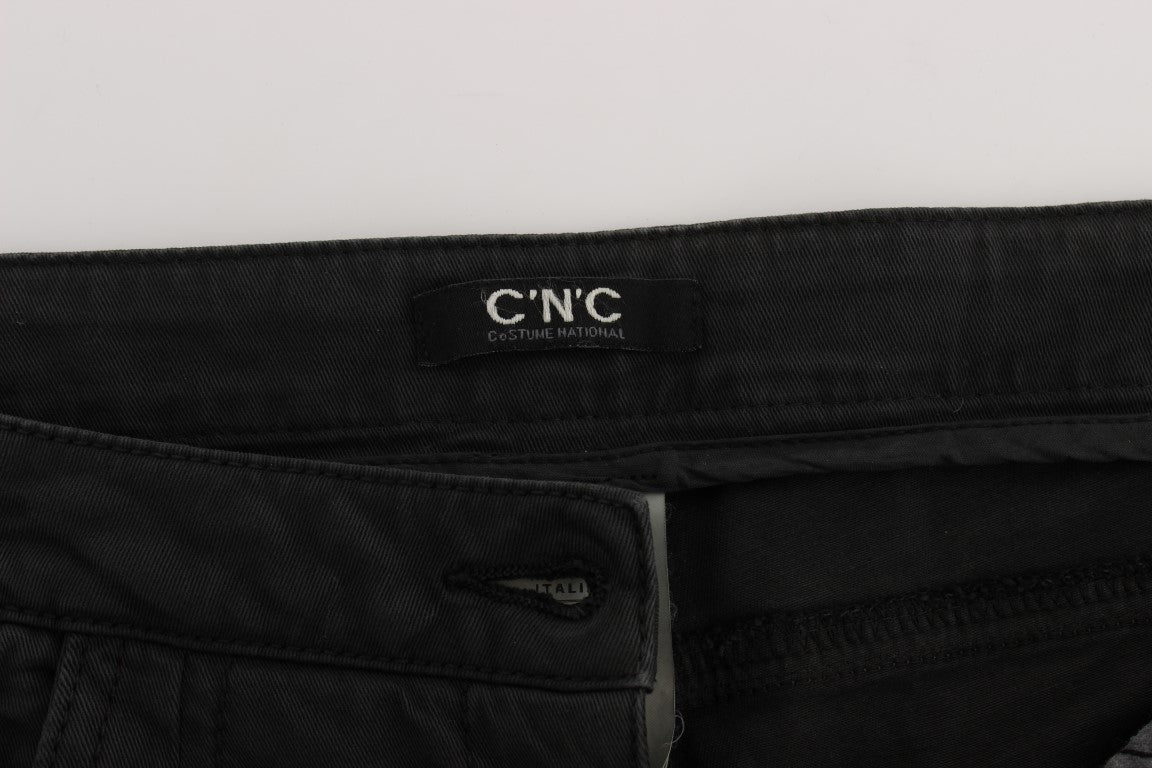 Costume National Zwarte Katoenen Capri Cropped Denim Jeans