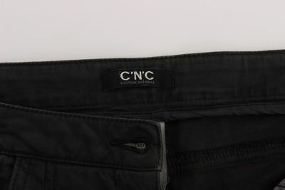 Costume National Zwarte Katoenen Capri Cropped Denim Jeans