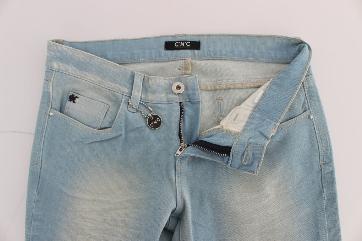 Costume National Blue Katoenmix Super Slim Fit Jeans