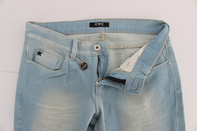 Costume National Blue Katoenmix Super Slim Fit Jeans