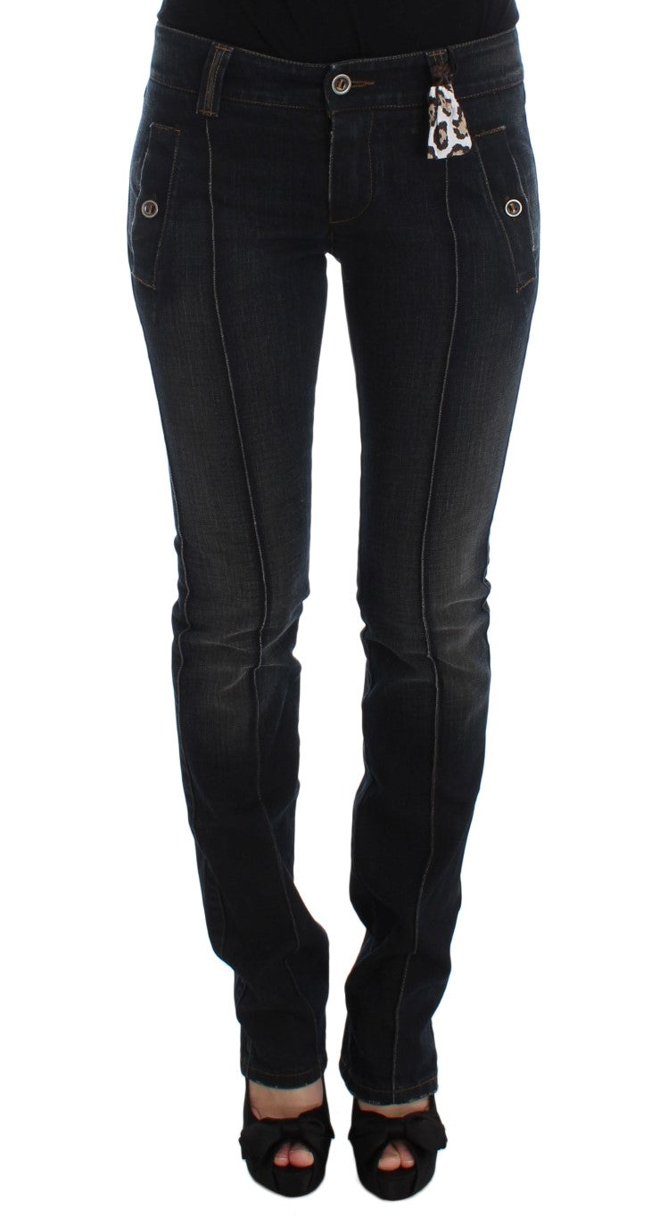 Ermanno Scervino slim-fit jeans van katoen met blauwe wassing