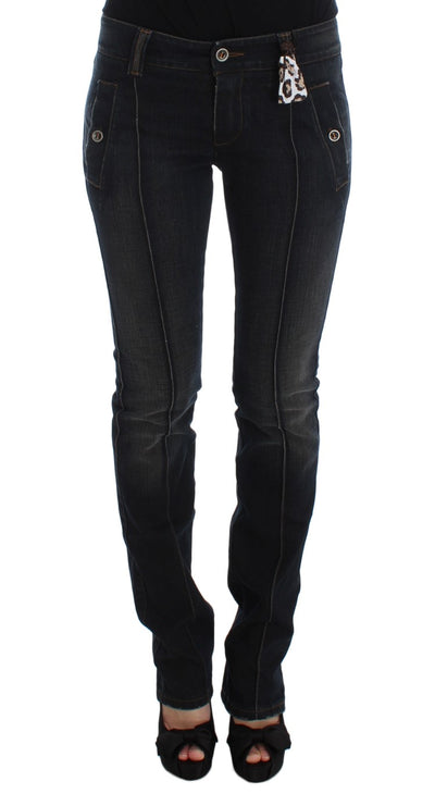 Ermanno Scervino slim-fit jeans van katoen met blauwe wassing