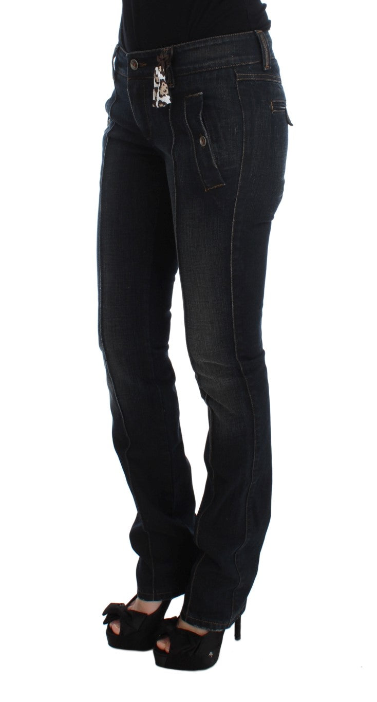 Ermanno Scervino slim-fit jeans van katoen met blauwe wassing