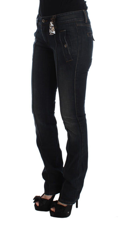 Ermanno Scervino slim-fit jeans van katoen met blauwe wassing