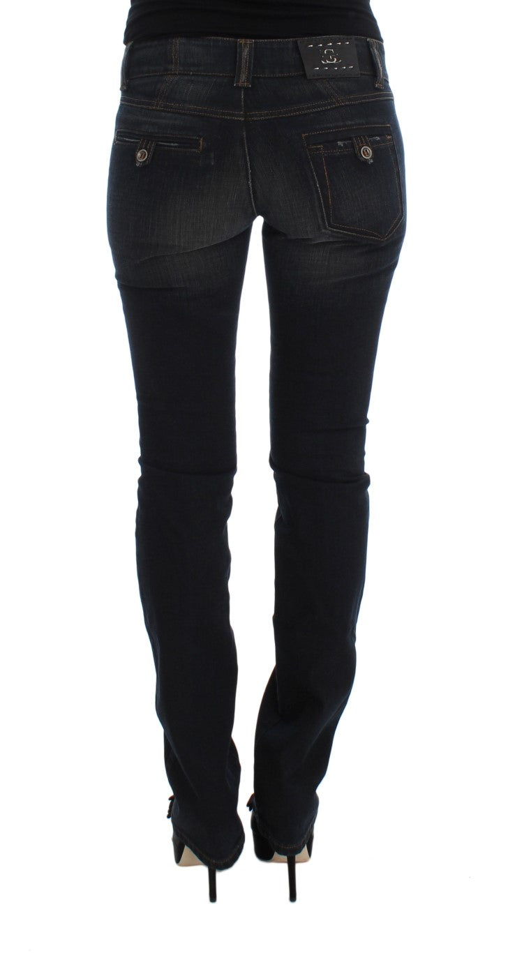 Ermanno Scervino slim-fit jeans van katoen met blauwe wassing