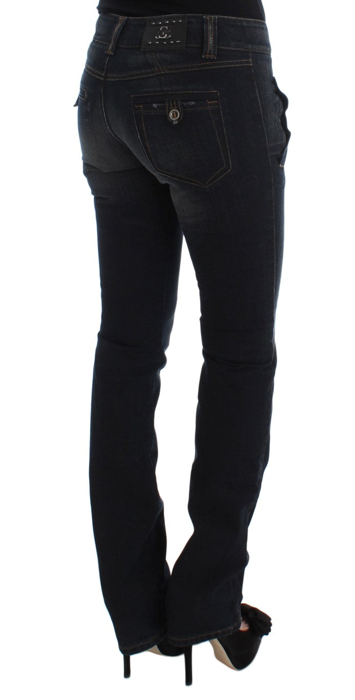 Ermanno Scervino slim-fit jeans van katoen met blauwe wassing