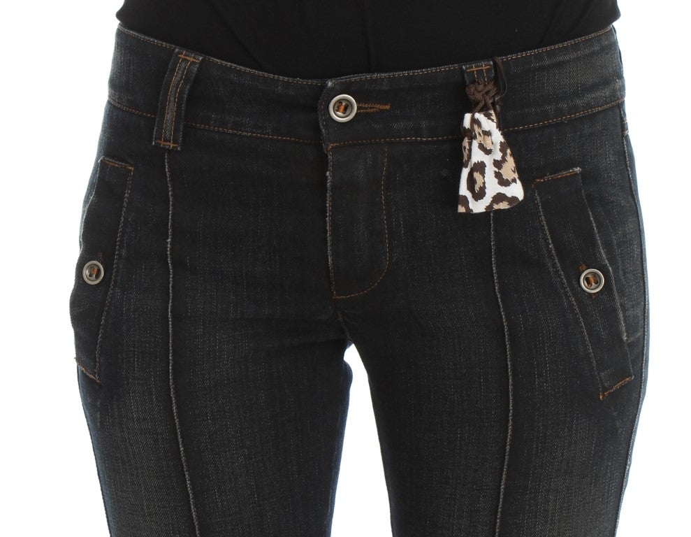 Ermanno Scervino slim-fit jeans van katoen met blauwe wassing
