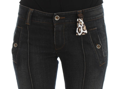Ermanno Scervino slim-fit jeans van katoen met blauwe wassing