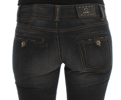 Ermanno Scervino slim-fit jeans van katoen met blauwe wassing