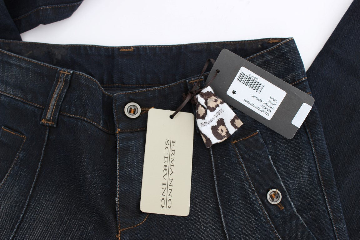 Ermanno Scervino slim-fit jeans van katoen met blauwe wassing