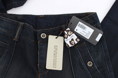 Ermanno Scervino slim-fit jeans van katoen met blauwe wassing