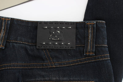 Ermanno Scervino slim-fit jeans van katoen met blauwe wassing