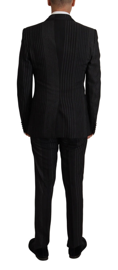 Dolce & Gabbana Black Stripes Rayon Formal 2 Piece Suit
