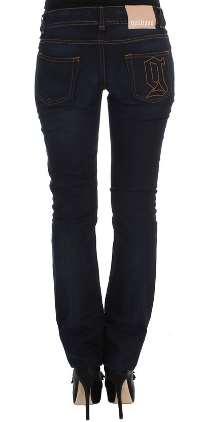 John Galliano Blue Wash katoenen slim fit jeans