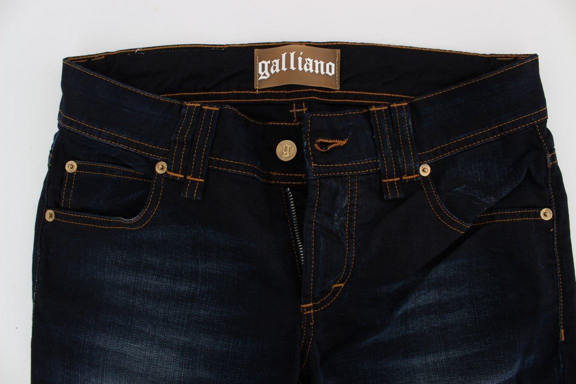 John Galliano Blue Wash katoenen slim fit jeans