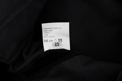 Ermanno Scervino zwart fluwelen katoenen broek met rechte pijpen