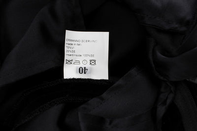 Ermanno Scervino zwart gestreepte fluwelen viscose bootcut broek