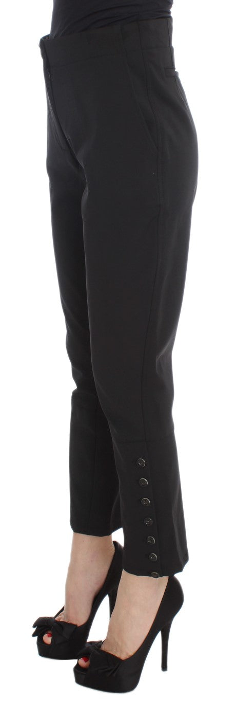 Ermanno Scervino Zwarte Katoenen Mix Capri Cropped Broek