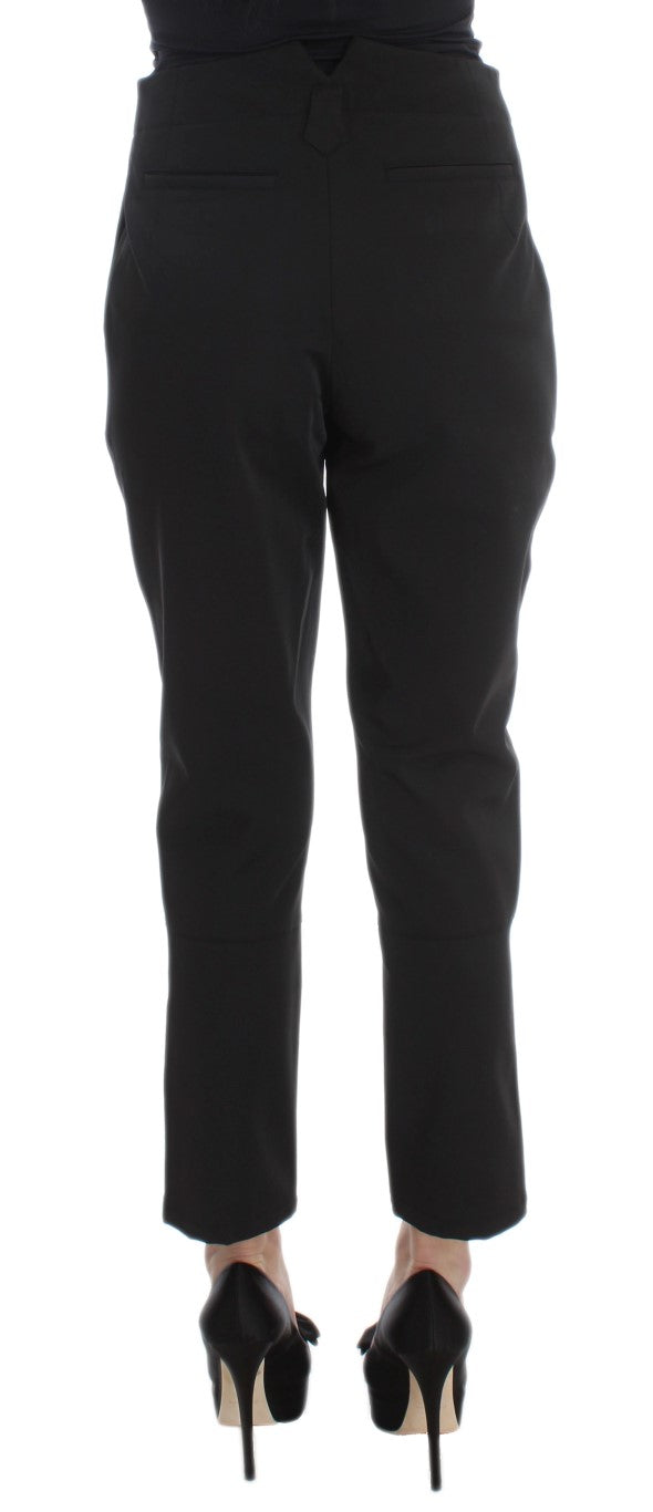 Ermanno Scervino Zwarte Katoenen Mix Capri Cropped Broek