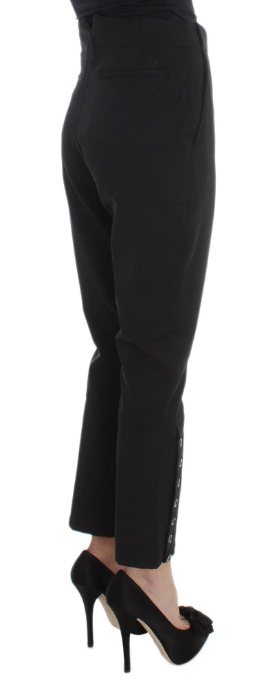 Ermanno Scervino Zwarte Katoenen Mix Capri Cropped Broek