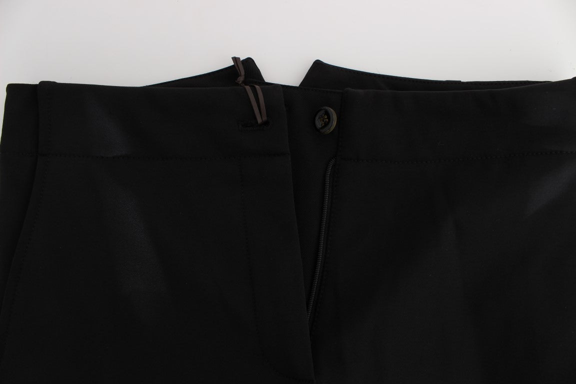 Ermanno Scervino Zwarte Katoenen Mix Capri Cropped Broek