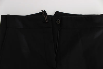 Ermanno Scervino Zwarte Katoenen Mix Capri Cropped Broek