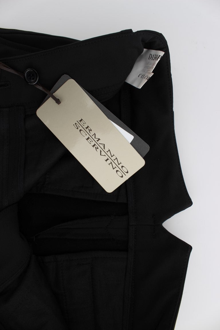 Ermanno Scervino Zwarte Katoenen Mix Capri Cropped Broek
