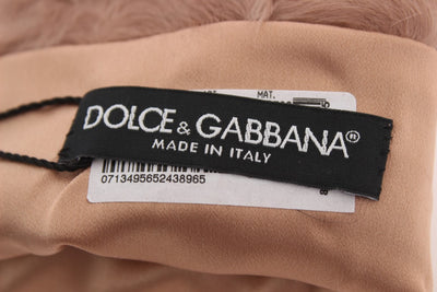Gants de coude en daim beige et fourrure Xiangao Dolce &amp; Gabbana