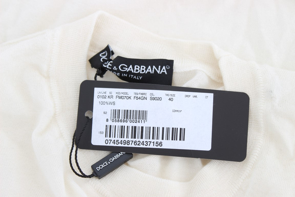 Dolce &amp; Gabbana Witte 100% Kasjmier Trui