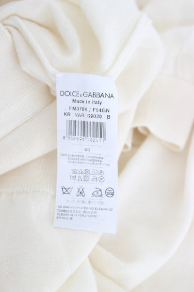 Dolce &amp; Gabbana Witte 100% Kasjmier Trui