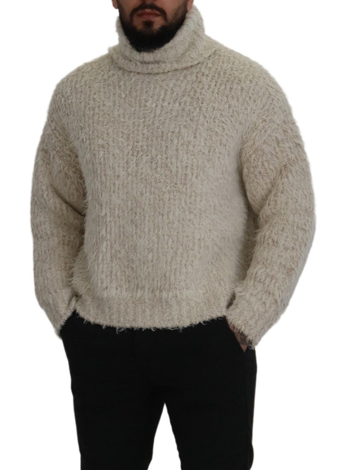 Dolce &amp; Gabbana crèmekleurige wollen coltrui