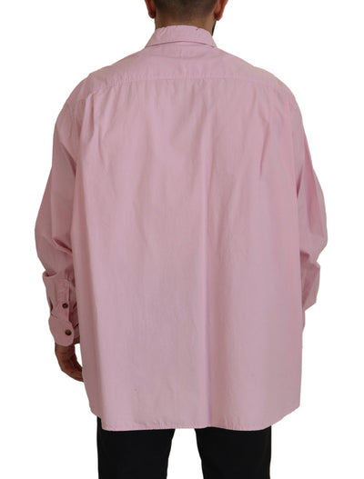 Chemise boutonnée décontractée rose à manches longues Dolce &amp; Gabbana