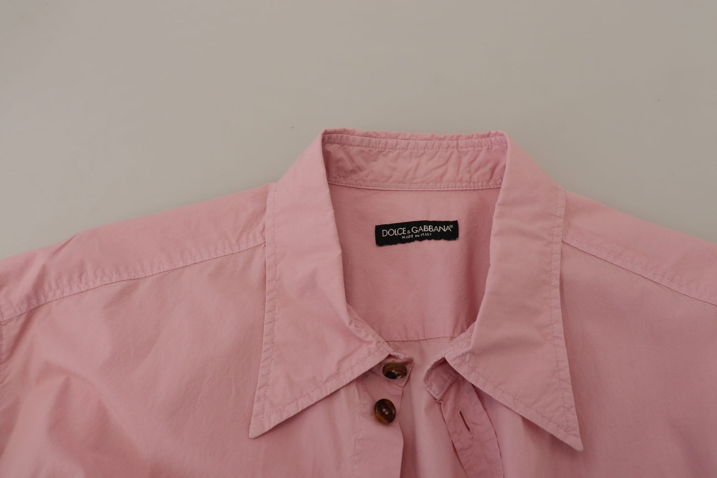 Chemise boutonnée décontractée rose à manches longues Dolce &amp; Gabbana