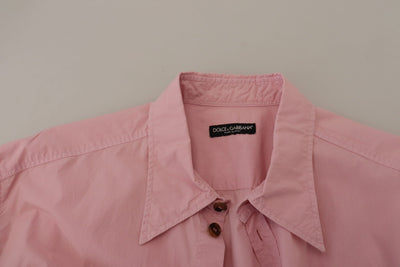 Chemise boutonnée décontractée rose à manches longues Dolce &amp; Gabbana