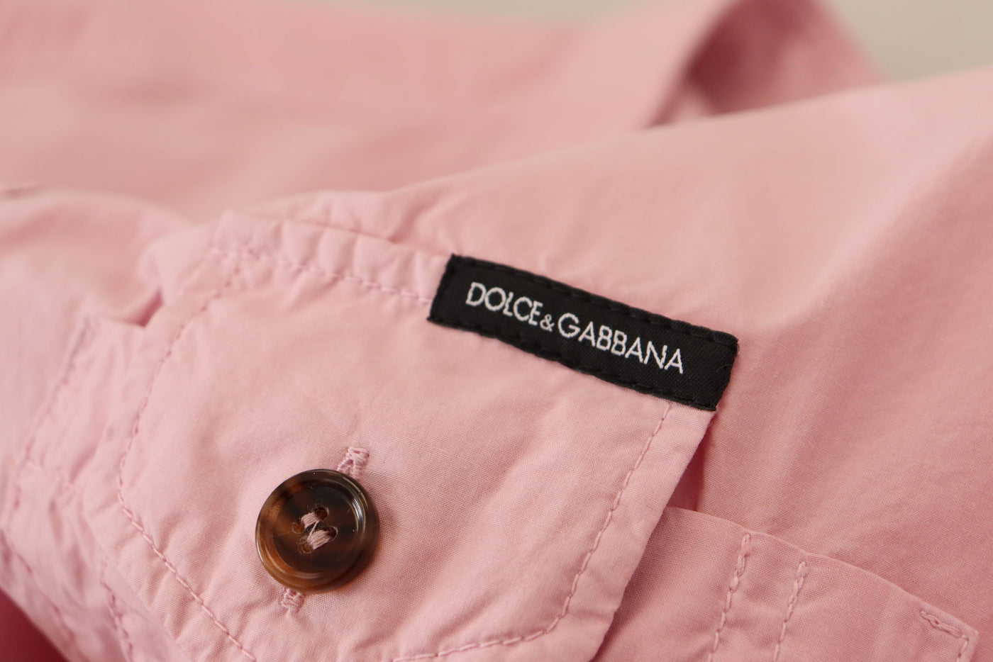 Chemise boutonnée décontractée rose à manches longues Dolce &amp; Gabbana