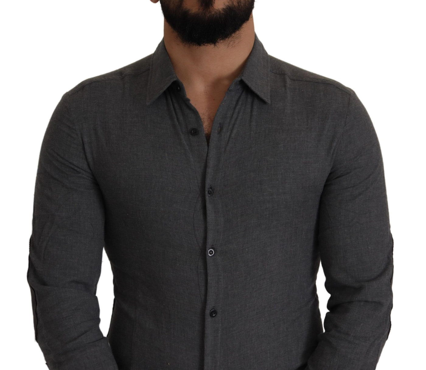 Costume National Dark Gray Cotton Casual Mens Shirt