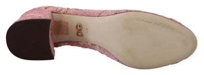 Dolce &amp; Gabbana roze Taormina kant kristal pumps pastel schoenen