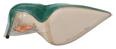 Dolce &amp; Gabbana Groene Leren Hakken Pumps Plastic Schoenen