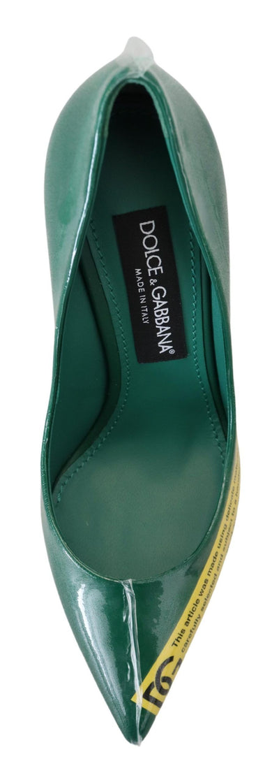 Dolce &amp; Gabbana Groene Leren Hakken Pumps Plastic Schoenen