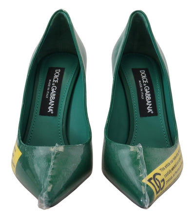 Dolce &amp; Gabbana Groene Leren Hakken Pumps Plastic Schoenen