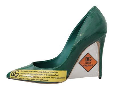 Dolce &amp; Gabbana Groene Leren Hakken Pumps Plastic Schoenen